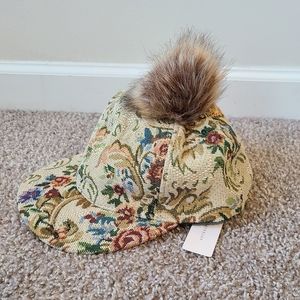 Anthropologie Tapestry Pom Hat